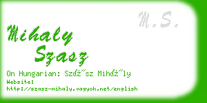 mihaly szasz business card